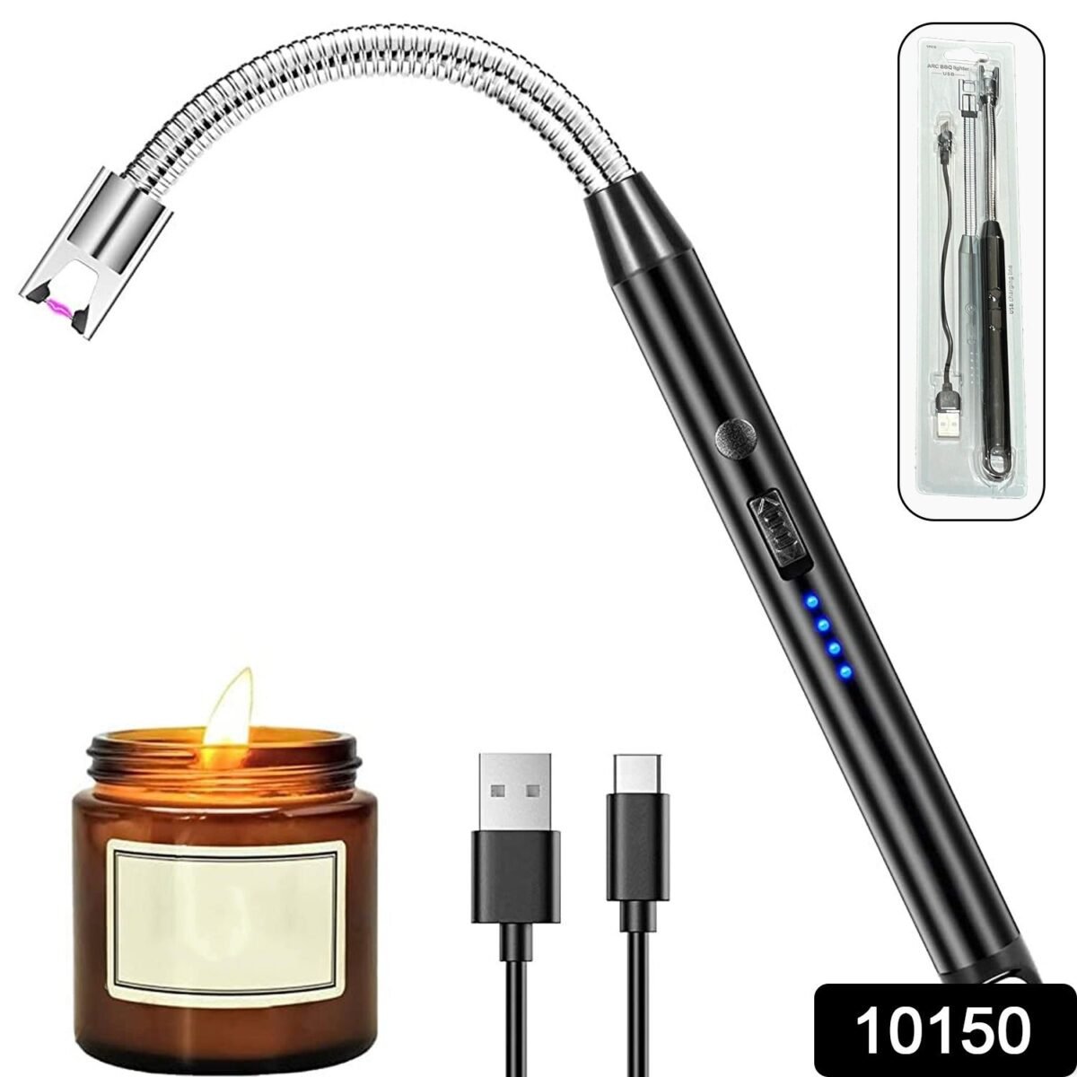 Long Flexible USB Rechargeable Electric Arc Lighter – Windproof, Flameless Plasma - Image 2