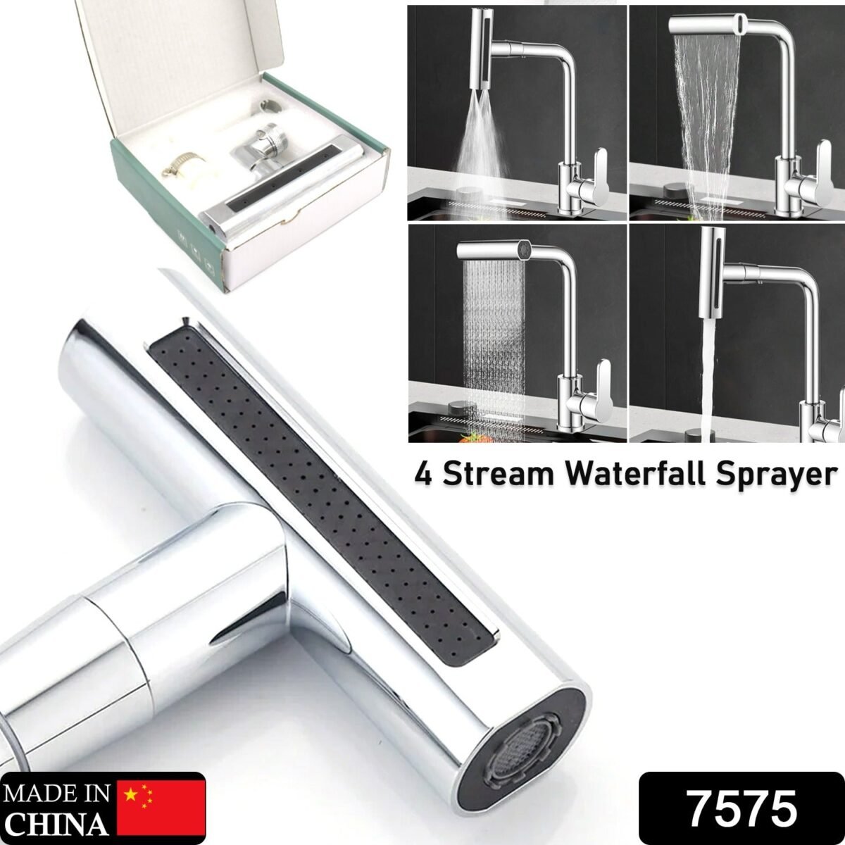 360° Rotating Waterfall Kitchen Faucet – Touch & Swivel Sink Extender (4 In 1 ) - Image 2