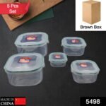 Kitchen Storage Containers Set – Fridge Storage, Plastic Organizer, Snap-Seal Lunch Box (5 Pcs Set) - Image 2
