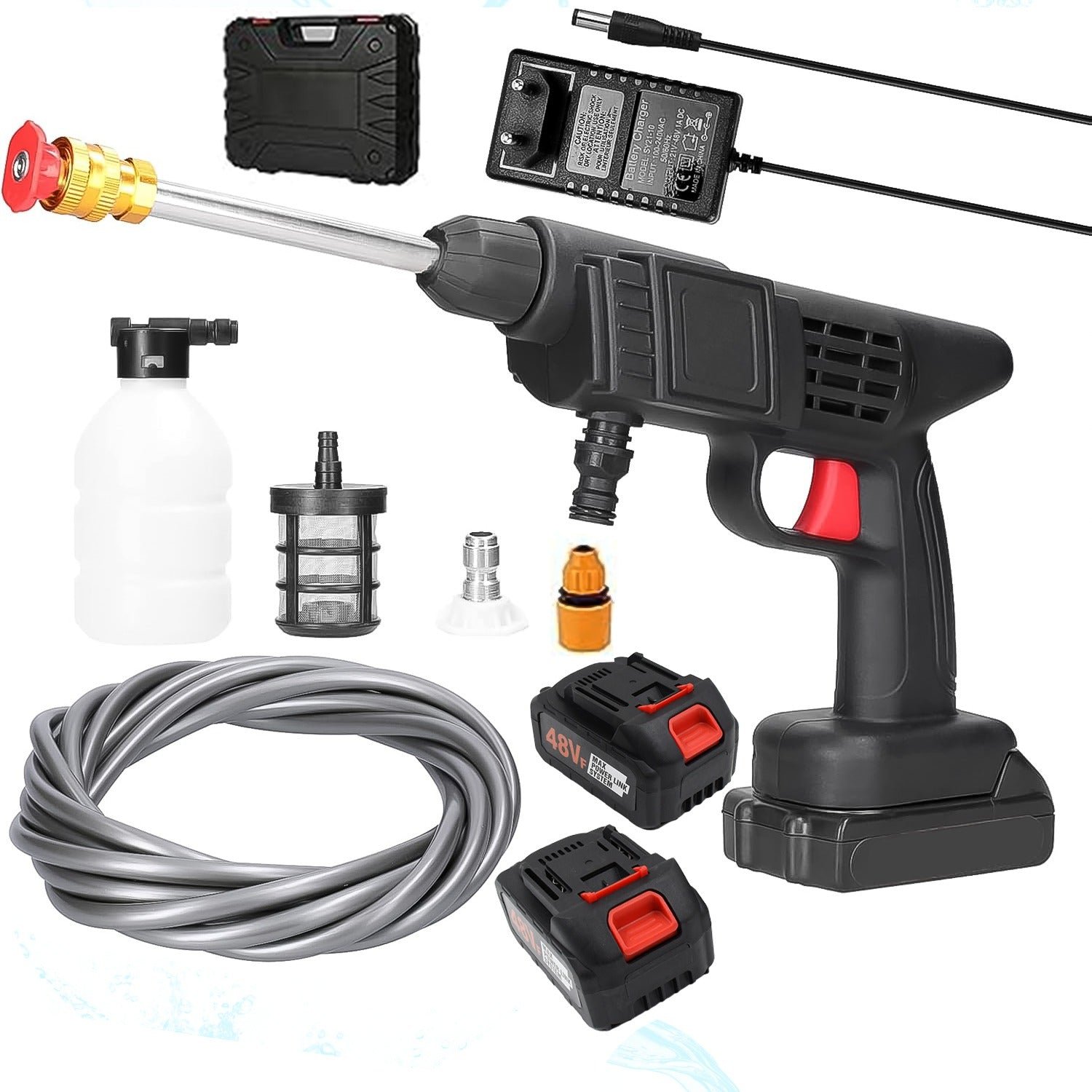 55394191-4f42-4c5b-af85-9a3e993120df.jpg Double Battery 48V Rechargeable Electric, Car Washer Gun (1 Set) - Image 1