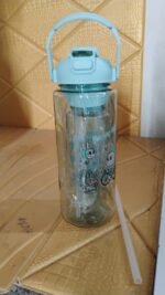 3 in 1 Plastic water drinking bottle with handle straw  (3 Pcs Set) - Image 7