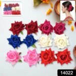 Colourful Flowing Flower Hair Pin (12 Pcs Set / Mix Color), Hair accessories - Image 2