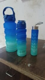 Plastic Water Bottle, 3 Different Size Bottle (3 Pc Set / With Straw & Sticker) - Image 8