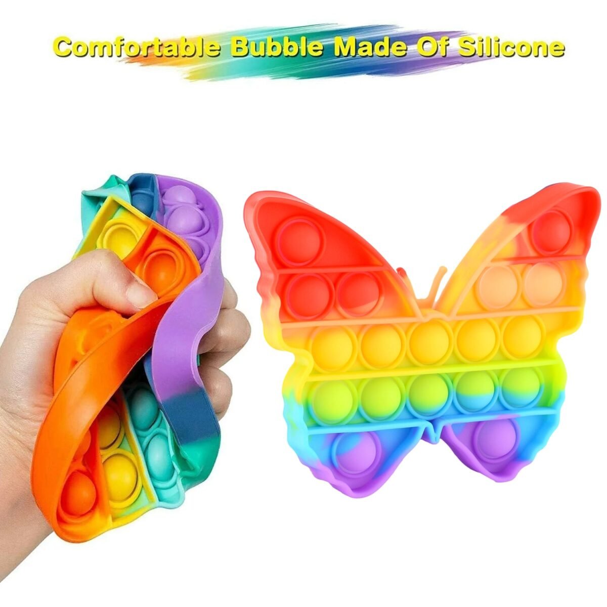 Fidget Toy Push  Bubble Fidget Sensory Toy for Kids and Adults Fidget per Stress Reliever Sensory Fidget pers (Butterfly & Car Shape / 1 Pc) - Image 4