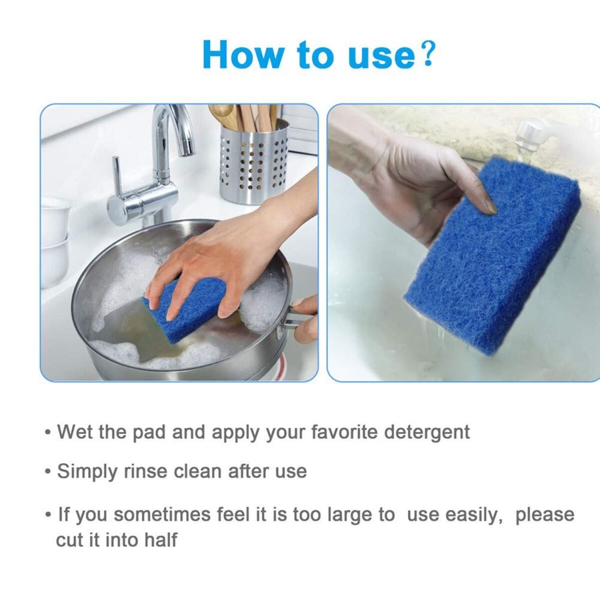 Kitchen Scrubber Pads for Utensils / Tiles Cleaning (Pack of 4) - Image 3