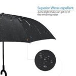 Plain design Windproof Upside Down Reverse Umbrella with C-Shaped Handle - Image 7