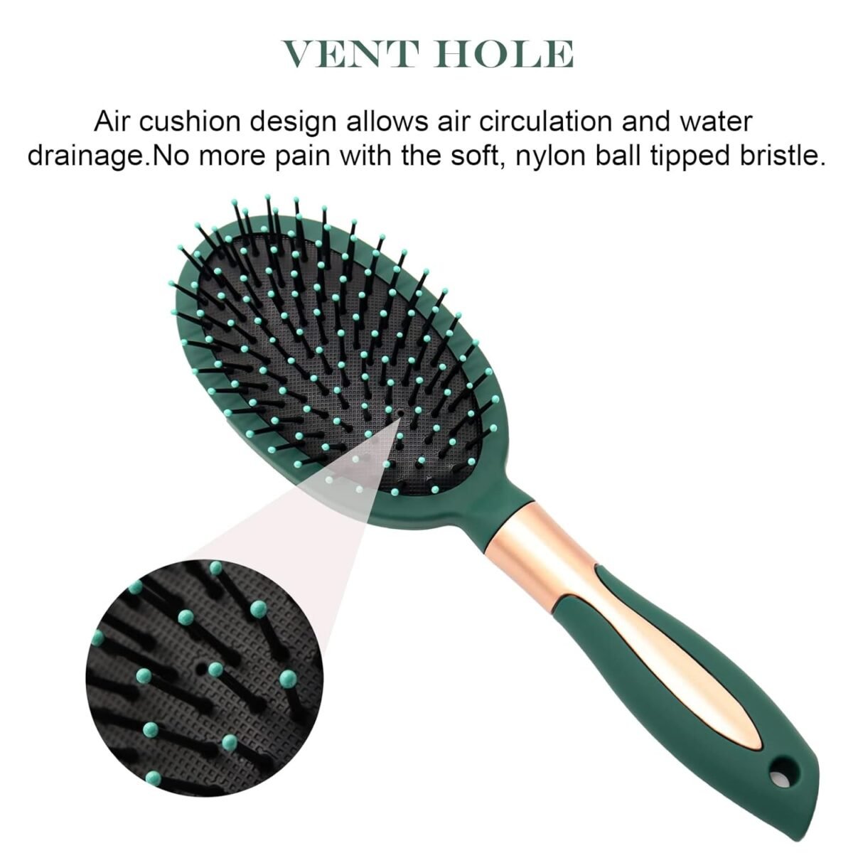 Massage Comb, Air Cushion Massage Hair Brush Ergonomic Matt Disappointment for Straight Curly Hair Cushion Curly Hair Comb for All Hair Types, Home Salon DIY Hairdressing Tool  (1 Pc), Hair accessories - Image 5