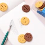Biscuit-Shaped Erasers | Fun Rubber Stationery for Kids | Creative Birthday Gift Toy (6 Pcs Set) - Image 3