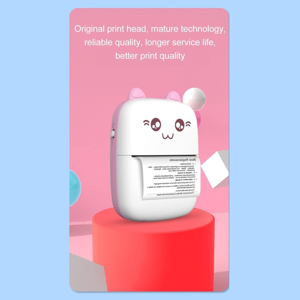 Pocket Mini Bluetooth Thermal Printer – Wireless Smart Printer for Photos (Includes 1 Roll Paper) - Image 3