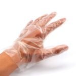 Plastic Transparent Disposable Clear Gloves (White) (100Pc) - Image 10