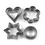 Cookie Cutter Stainless Steel Cookie Cutter with Shape Heart Round Star and Flower (12 Pieces) - Image 4