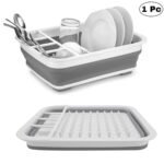 Collapsible Folding Silicone Dish Drying Drainer Rack with Spoon Fork Storage Holder - Image 8