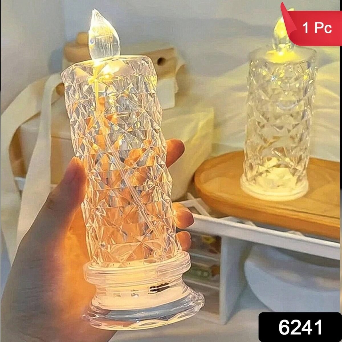 Rose Candles for Home Decoration, Crystal Candle Lights - Image 2