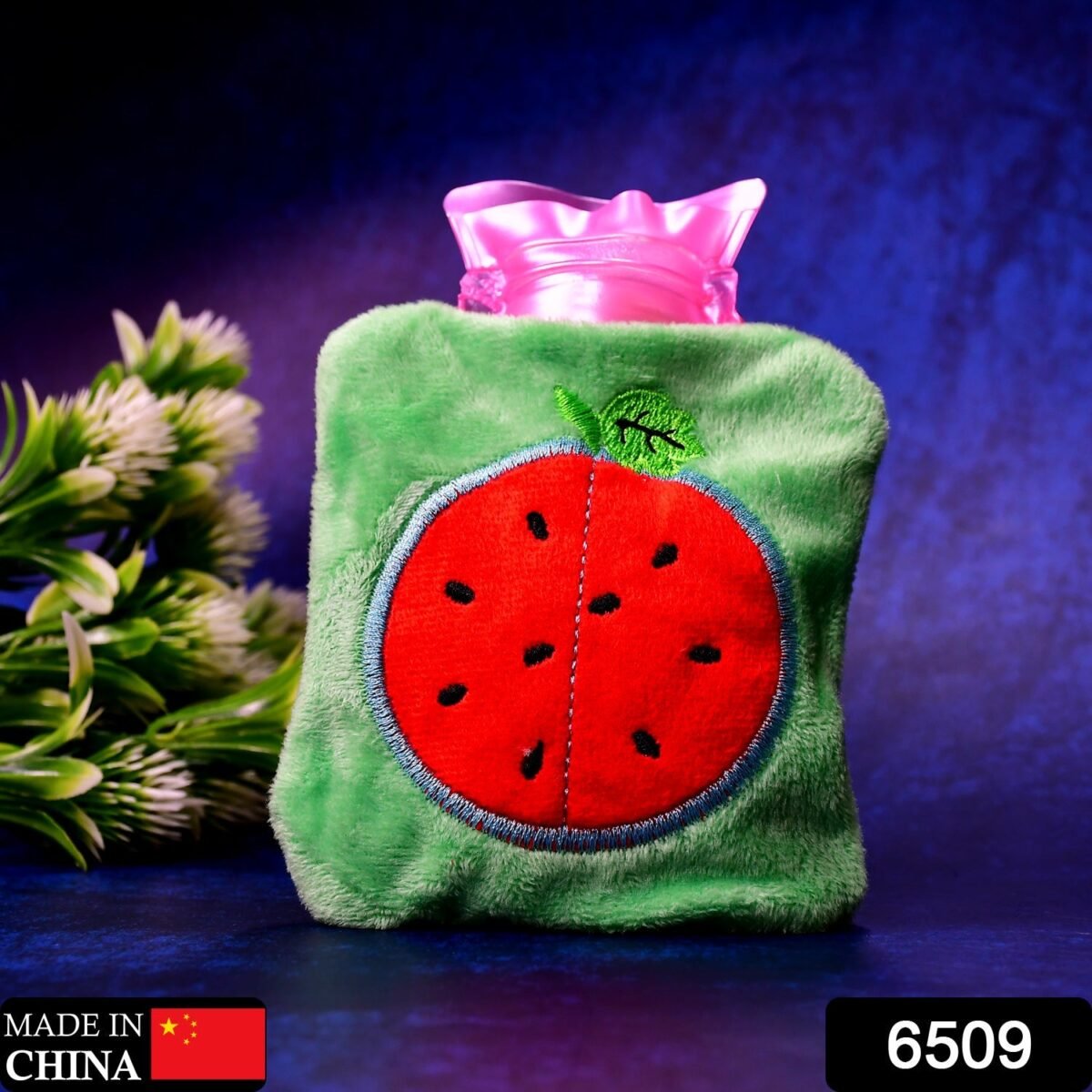 Watermelon Small Hot Water Bag with Cover – Pain Relief Warmer - Image 2