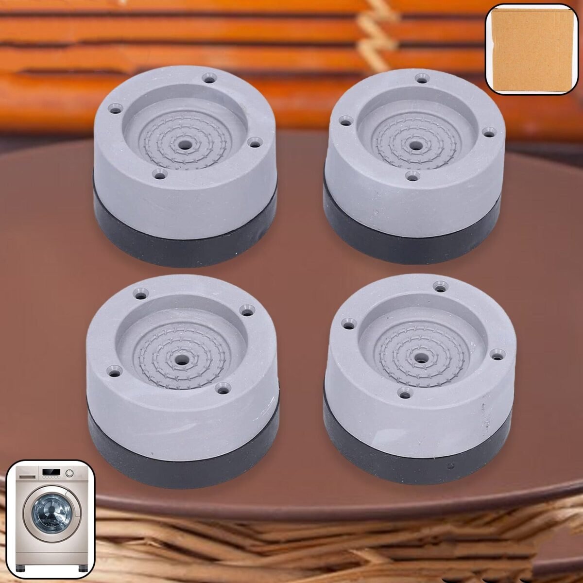 Round Washing Machine Support Pad (4 Pcs Set) - Image 1