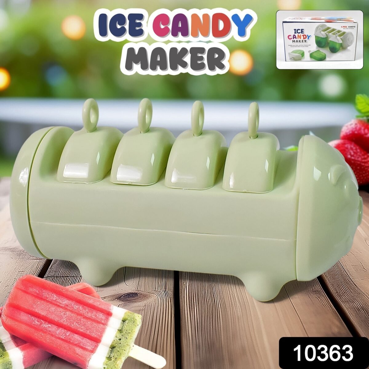 Plastic Ice Candy Maker 4 Compartment / Grid Kulfi Candy (1 Pc) - Image 2
