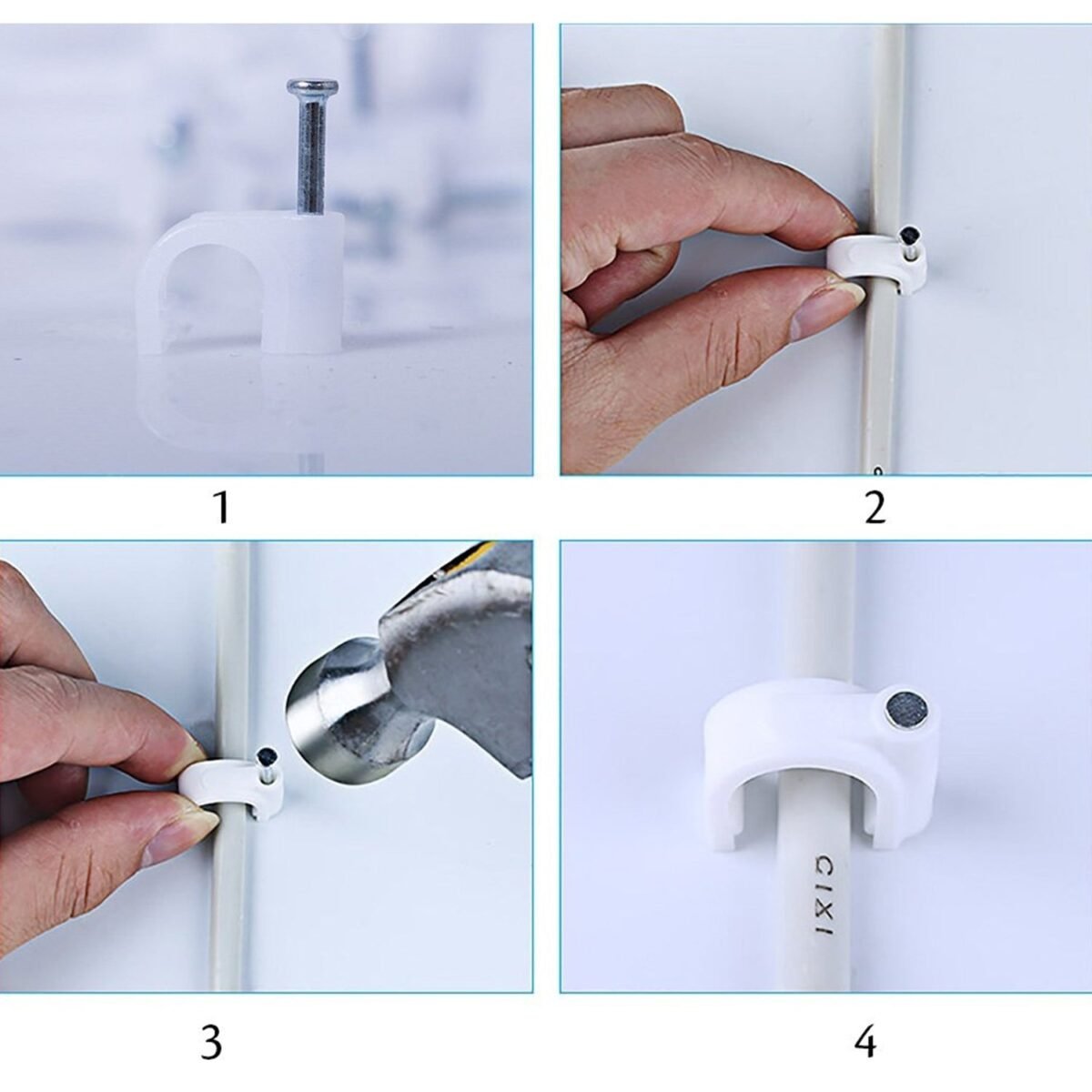 100 Pc 6 MM Cable Clip used in all kinds of wires to make them stuck and holded in walls etc. - Image 3