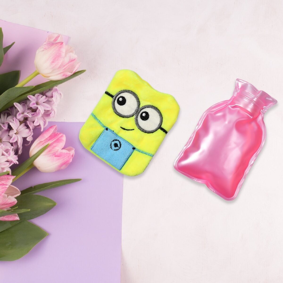 Minions Hot Water Bag - 2-Eye Design with Cover for Pain Relief & Warming - Image 7