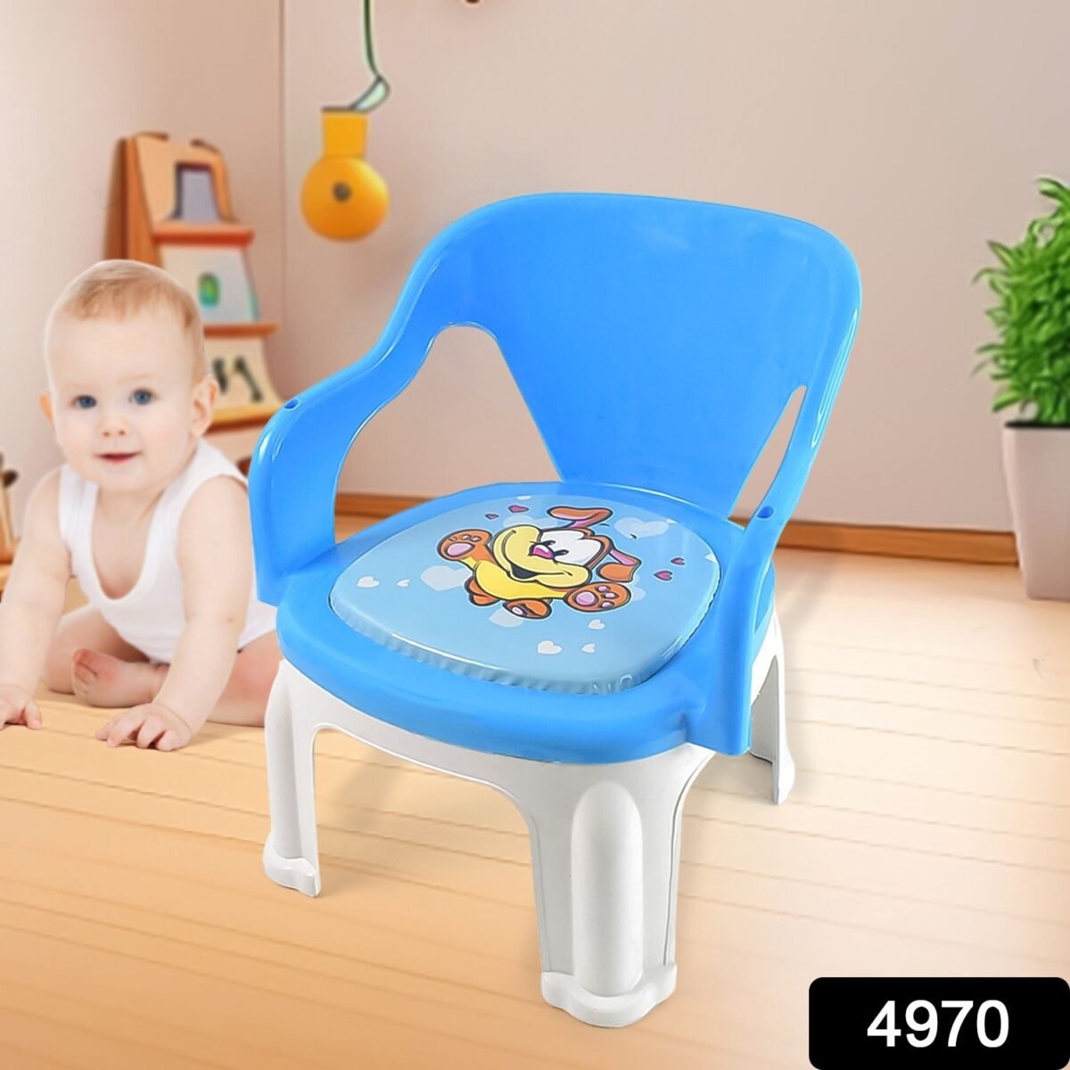 Plastic Multipurpose Strong and Durable Baby Chair with Cushion Base (1 Pc) - Image 2