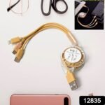 Retractable 3-in-1 Charger Cable for Phones & Android (1 Pc, Multi-USB) - Image 2