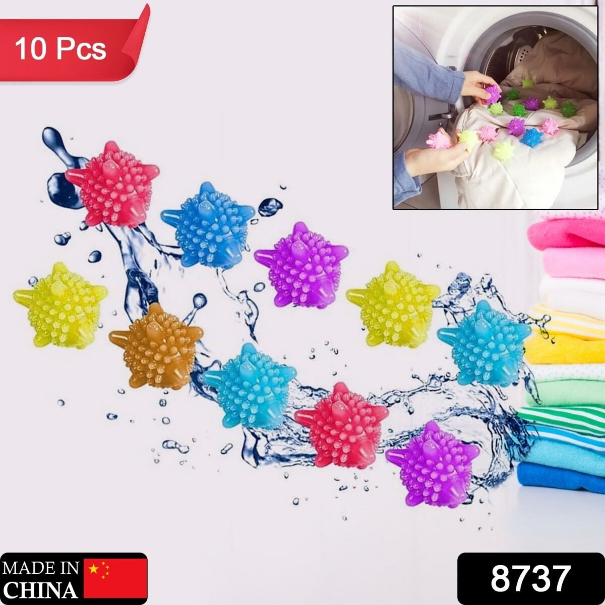 Soft Star Laundry Dryer Balls – 10-Piece Multi-Color Clothes Softener - Image 2