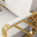 Modern Regular Chair with Hydraulic Lift for Home Office Hotel Cafe Chair (1 Unit Silver & Gold) - Image 3