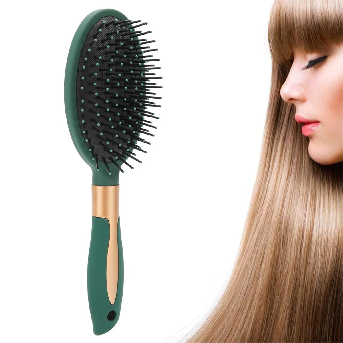 Massage Comb, Air Cushion Massage Hair Brush Ergonomic Matt Disappointment for Straight Curly Hair Cushion Curly Hair Comb for All Hair Types, Home Salon DIY Hairdressing Tool  (1 Pc), Hair accessories - Image 1