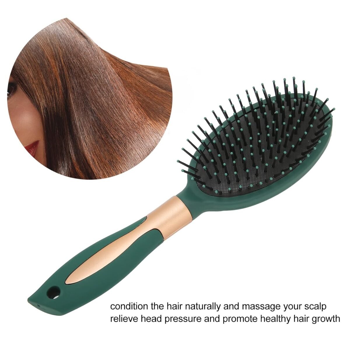 Massage Comb, Air Cushion Massage Hair Brush Ergonomic Matt Disappointment for Straight Curly Hair Cushion Curly Hair Comb for All Hair Types, Home Salon DIY Hairdressing Tool  (1 Pc), Hair accessories - Image 9