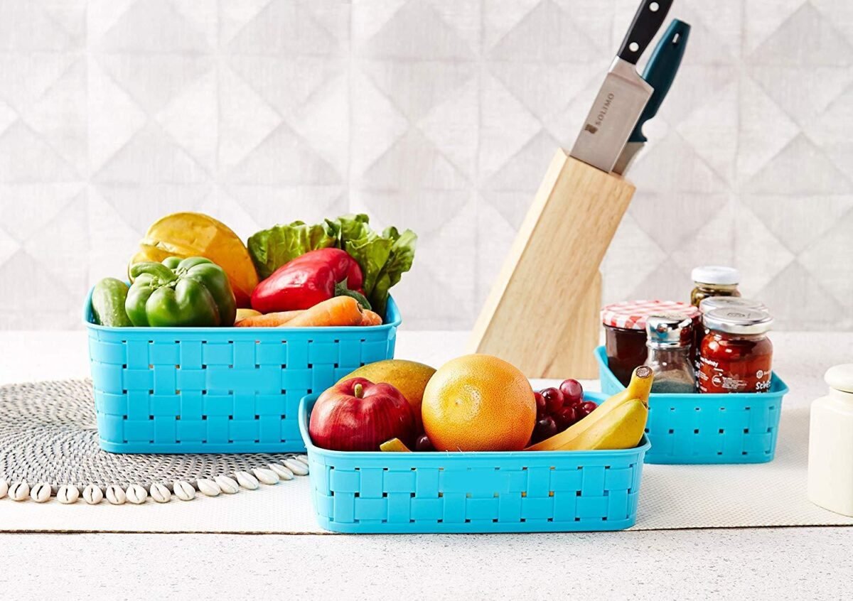 Smart Baskets for Storage(Set of 3) Sky Blue - Image 7