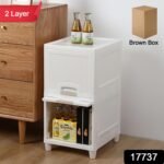 Multipurpose Storage Cabinet, Storage Solutions plastic drawers || Multi Layer Wardrobe Storage Drawers || Foldable Multipurpose Drawer Units For Kitchen, Bathroom, Bedroom, Cloth (2 Layer) - Image 2