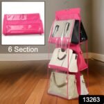 6 Pockets Hanging Purse Handbag Organizer Clear Hanging Shelf Bag (1 Pc) - Image 2