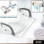 Metal Steel Folding Drying Rack for Clothes Balcony Laundry Hanger for Small Clothes Drying Hanger Metal Clothes Drying Stand, Socks and Plant Storage Holder Outdoor / Indoor Clothes-Towel Drying Rack Hanging on The Door Bathroom - Image 2