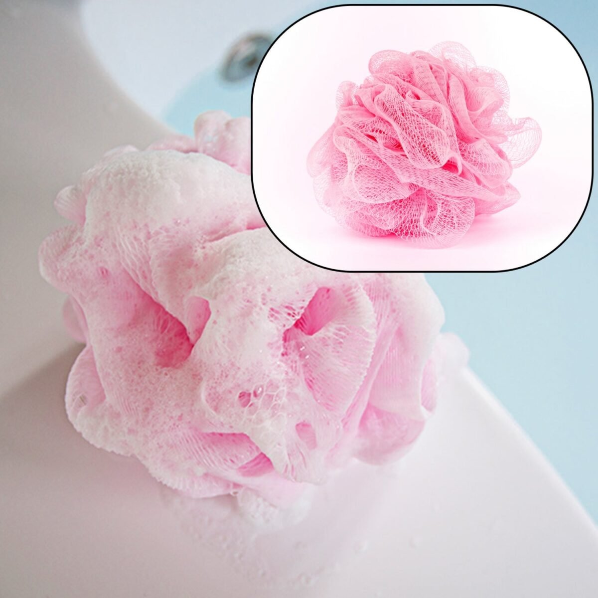 Bath Shower Loofah Sponge Pouf Body Scrubber (Pack of 6Pcs) - Image 8