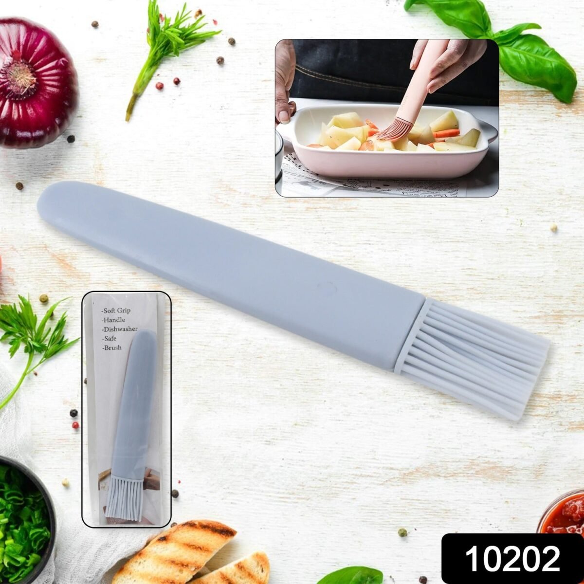 Pastry Brush, Basting Brush BBQ Sauce Marinade Meat Silicone Oil Brush (1 Pc) - Image 2