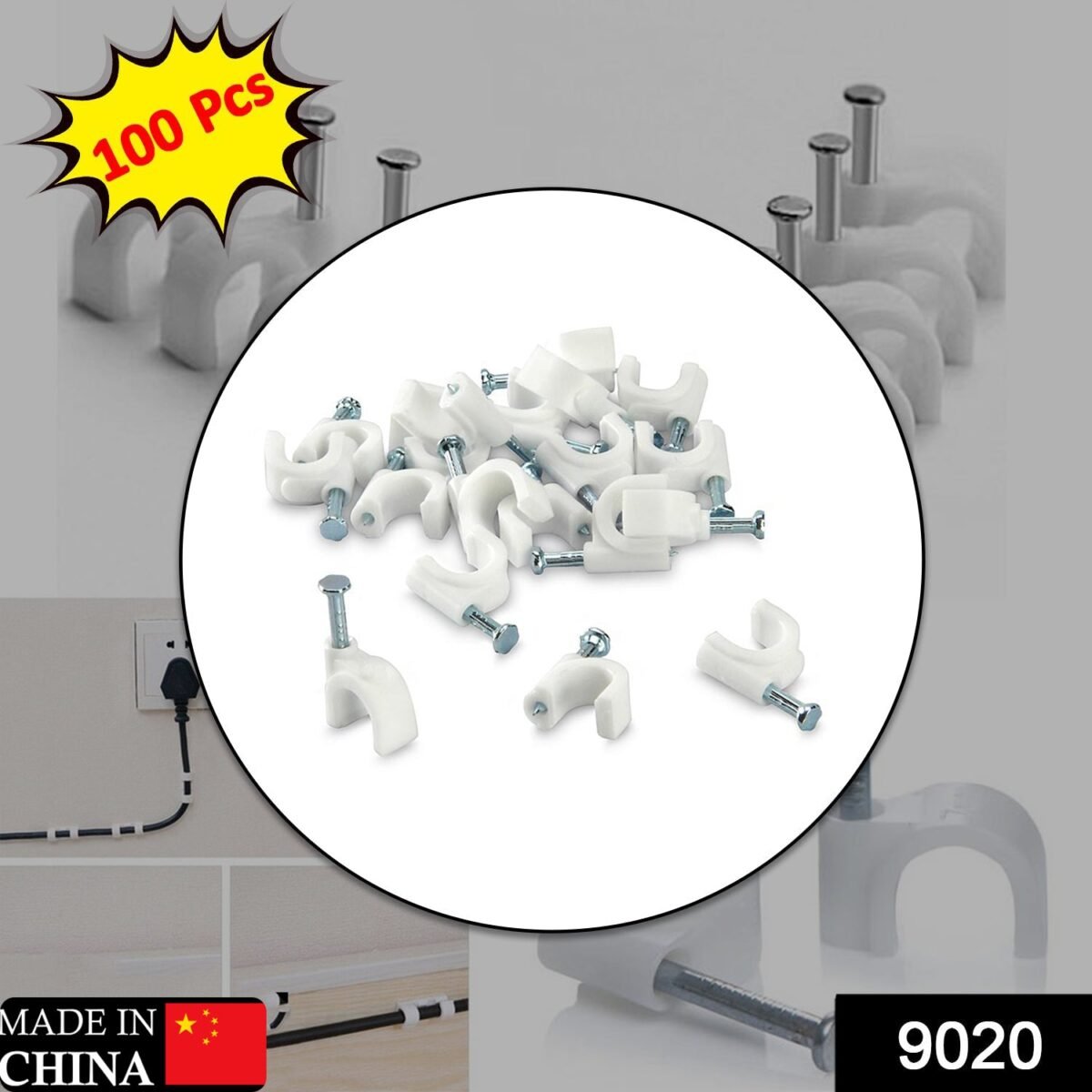 100 Pc 6 MM Cable Clip used in all kinds of wires to make them stuck and holded in walls etc. - Image 2