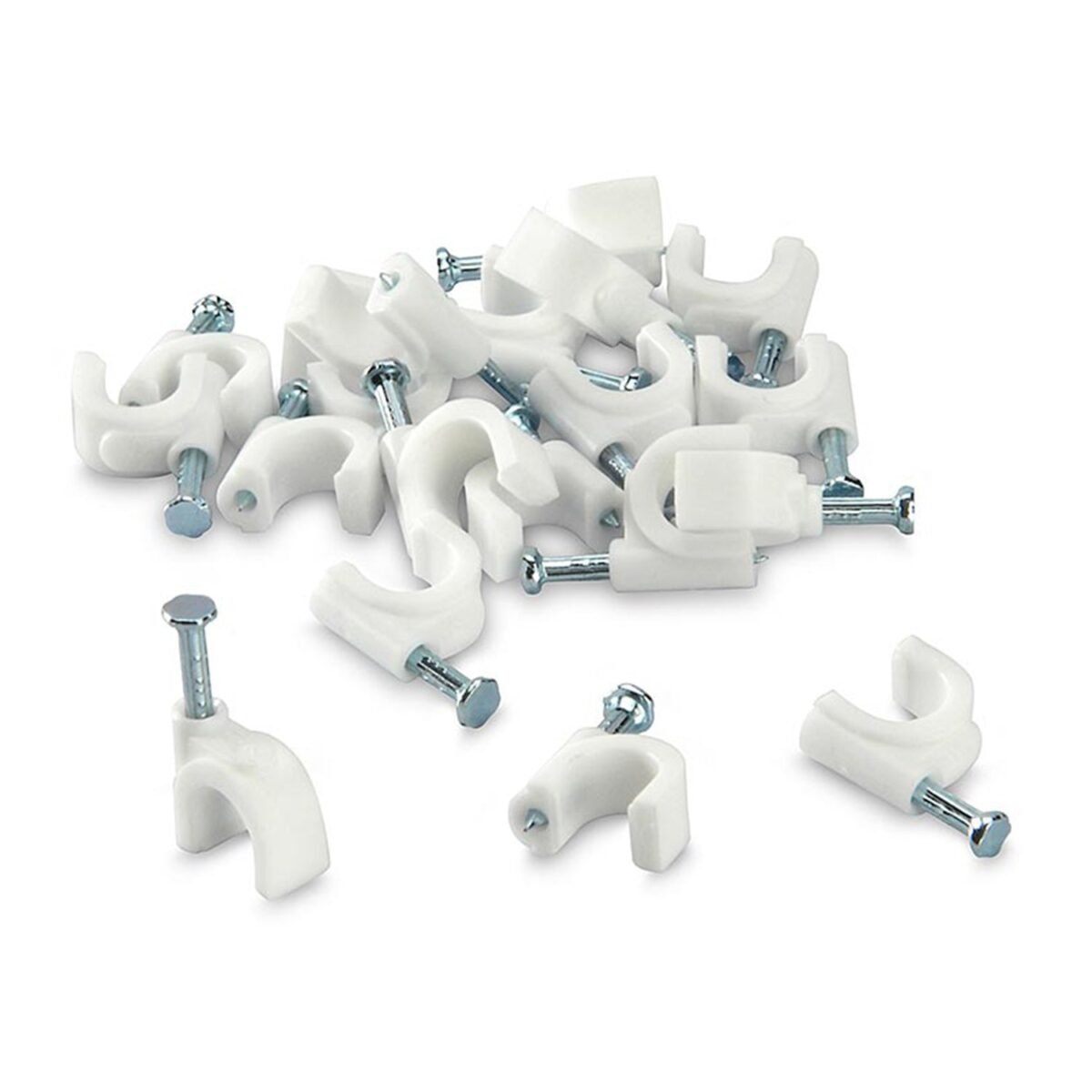 100 Pc 6 MM Cable Clip used in all kinds of wires to make them stuck and holded in walls etc. - Image 1