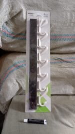 Wall Door Hook Rail | 6 Hook Hanger for Clothes & Hats | With Eco-Friendly Adhesive - Image 7