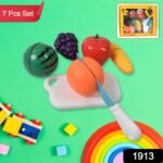 Realistic Sliceable Fruits Cutting Play Toy Set (7 Pcs Set) - Image 2