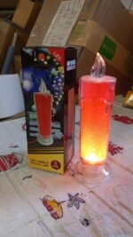 Red LED Flameless Candles Battery Operated Pillar Candles Flickering Realistic Decorative Lamp Votive Transparent Flameless Ornament Tea Party Decorations for Hotel, Scene,Home Decor, Restaurant, Diwali Decoration Candle Crystal Lamp (1 Pc) - Image 6