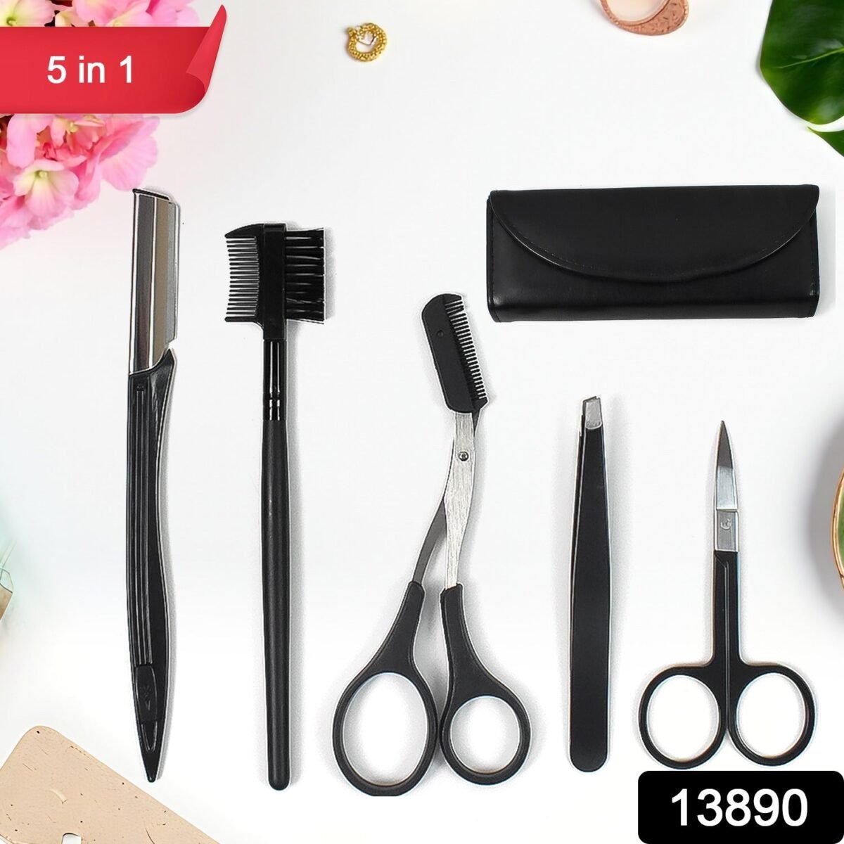 Eyebrow Kit, 5 in 1 Tweezers for Eyebrows (1 Set) - Image 2
