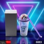 Sipper Bottle with Straw, LED Glow Light  for Kids/Tumbler with Straw/Vacuum Flask/Sipper Plastic Tumbler/Sipper Bottle with Straw (Pack of 1) - Image 2