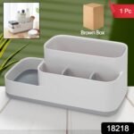 Plastic Multipurpose 5 Compartment Bathroom Desk Organizer Holder (1 Pc) - Image 2