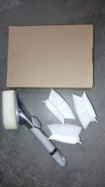 Home & Kitchen Cleaning Brushes, Scrubber, Soap Dispenser Scrub Brush for Pans Pots and Bathtub Sink (2 In 1) - Image 12