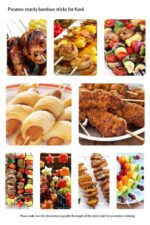 Camping Wooden Color Bamboo BBQ Skewers Barbecue Shish Kabob Sticks Fruit Kebab Meat Party Fountain Bamboo BBQ Sticks Skewers Wooden (30cm) - Image 8