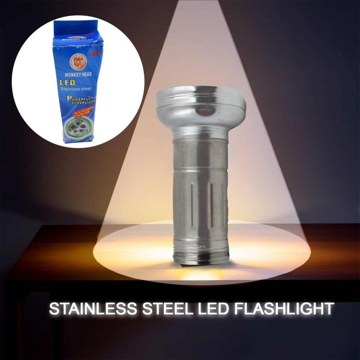 Nostalgic Flashlight,Flashlight Outdoor, Portable Nostalgic Simple Iron Outdoor Old-Fashioned Flashlight - Image 1