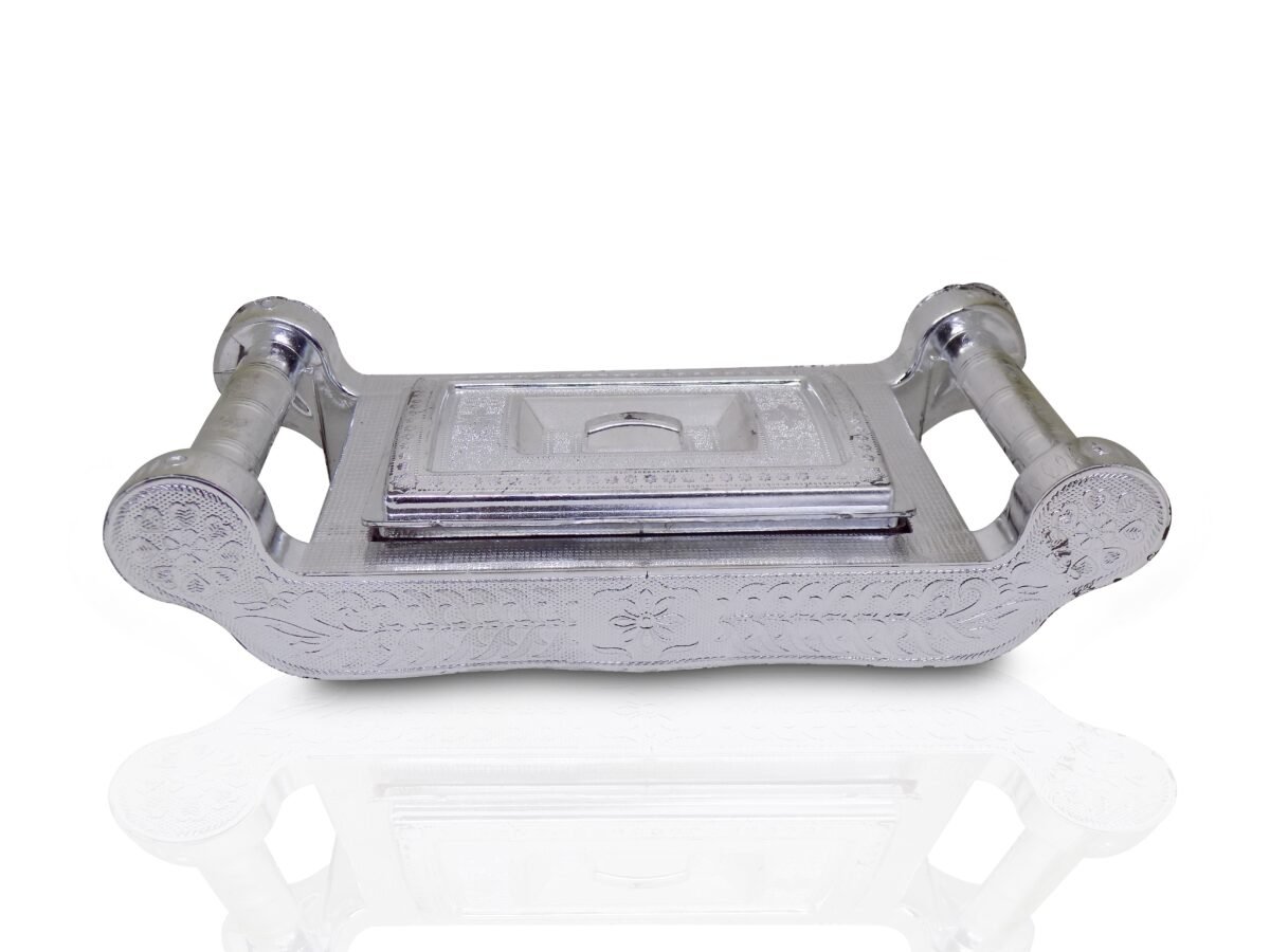 Multipurpose 4 Section Royal Design Silver Storage / Gift Box - Image 1