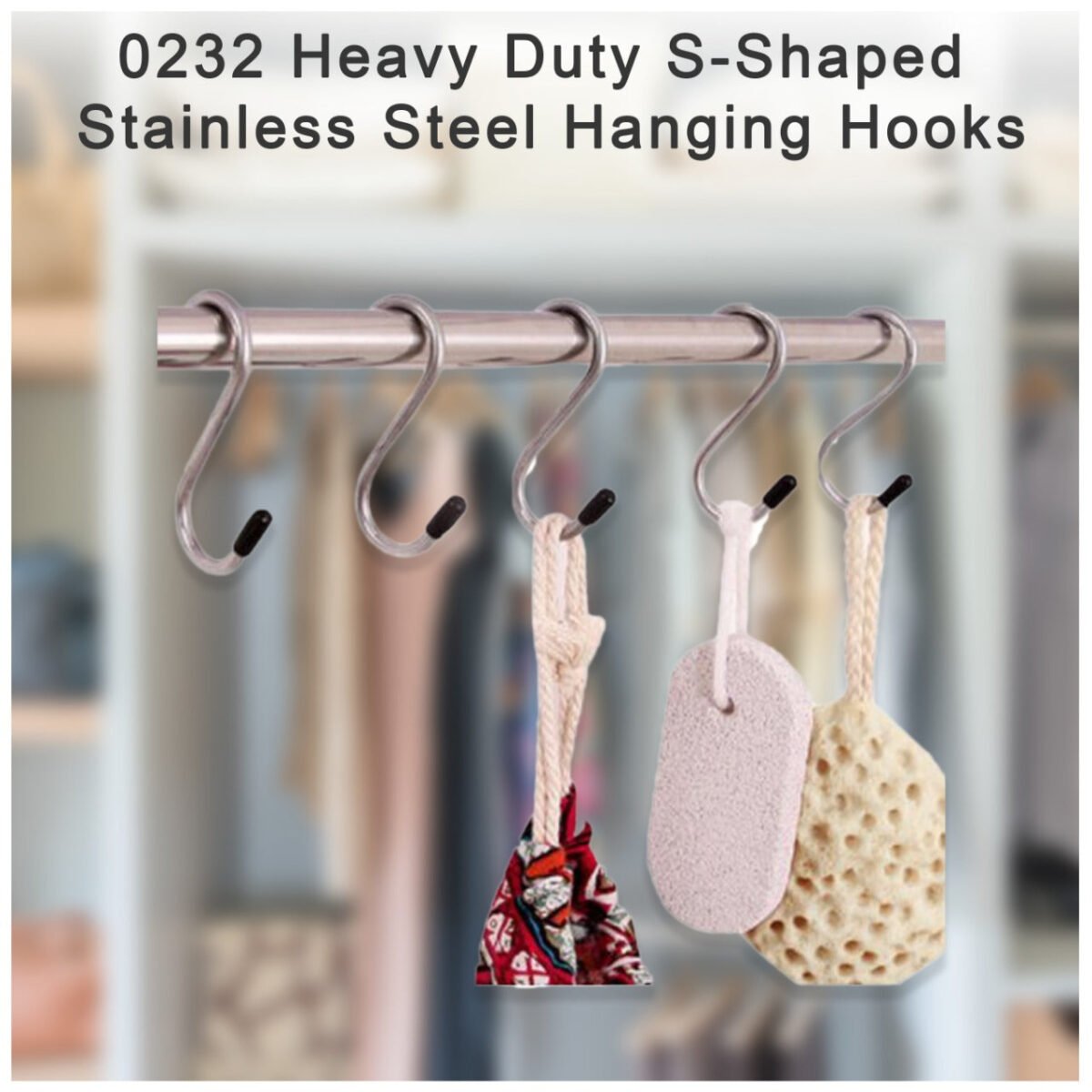 Heavy Duty S-Shaped Stainless Steel Hanging Hooks - 5 pcs - Image 3