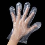 Plastic Transparent Disposable Clear Gloves (White) (100Pc) - Image 8