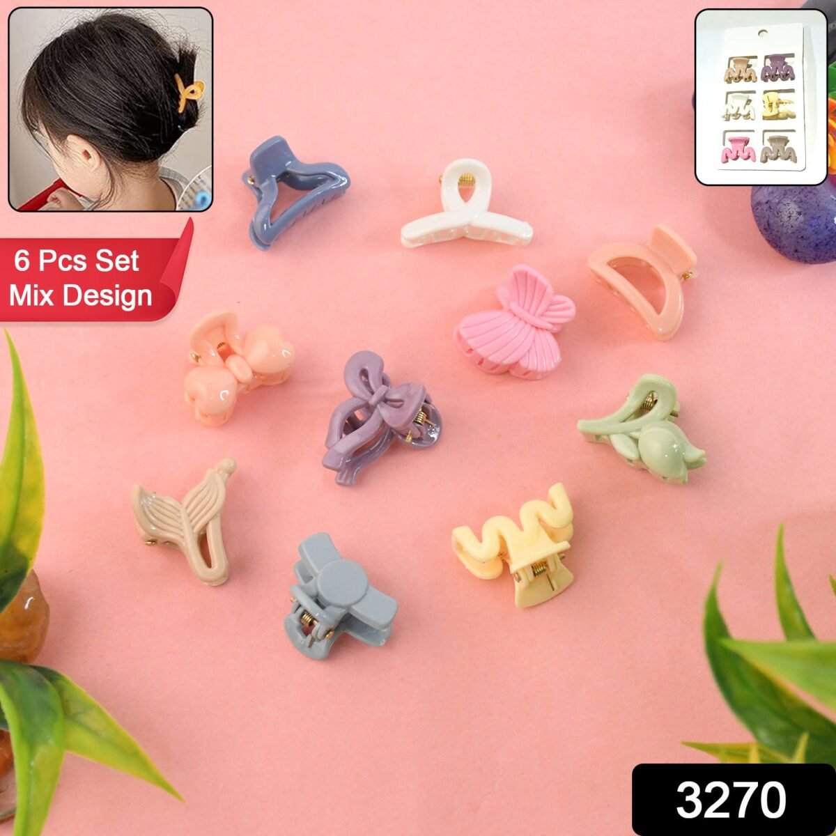 Hair Clips for Girls Kids Hair Accessories (6 Pcs Set), Hair accessories (Mix Design) - Image 2