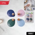 Self Adhesive Wall Hooks Waterproof Adhesive Sticky Stylish Hooks (4 Pc) - Image 2